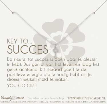 Ketting bedel sleuteltje key to succes