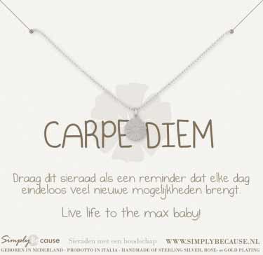 ketting bedel bloem carpe diem