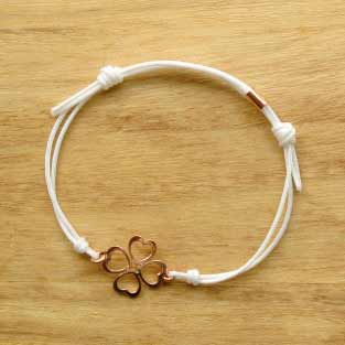 rosegoud armband wit