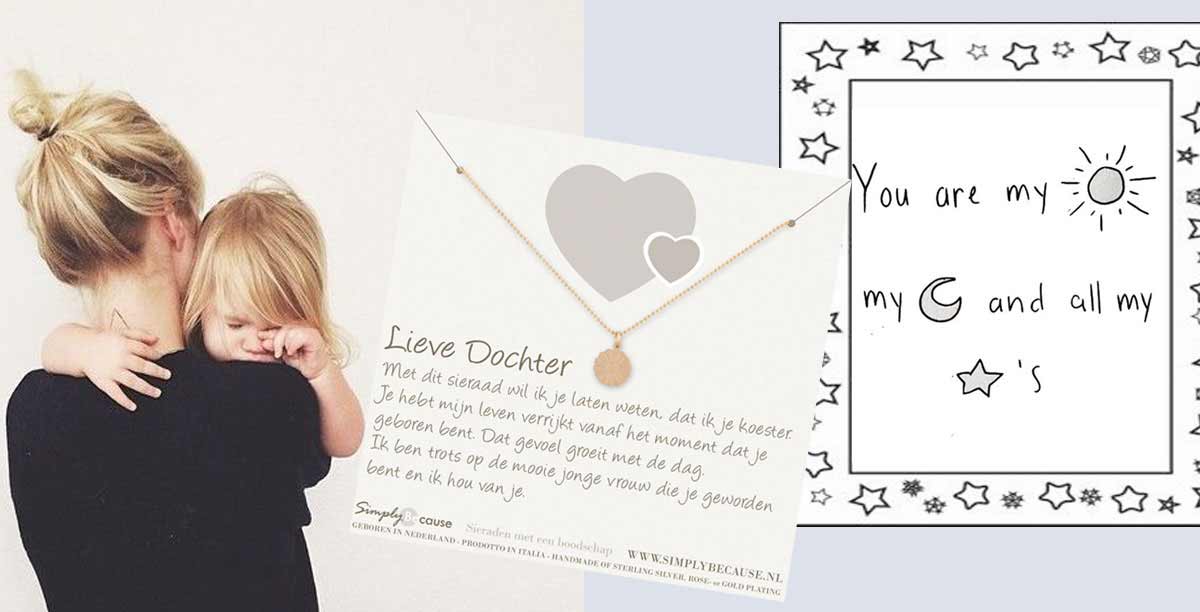 Lieve dochter ketting of armband bedel bloem