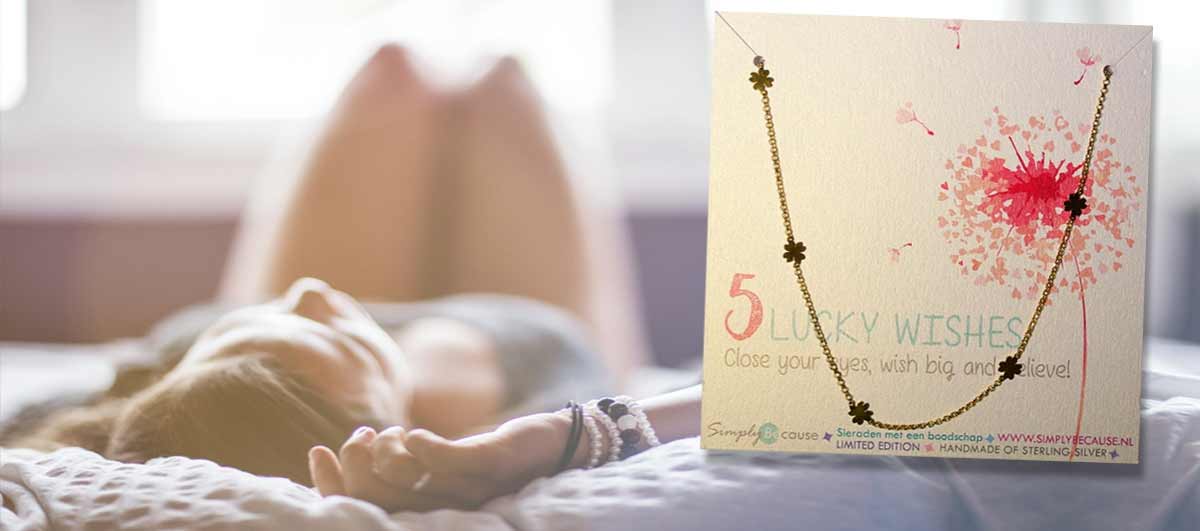 Ketting klavertjes geelgoud of zilver