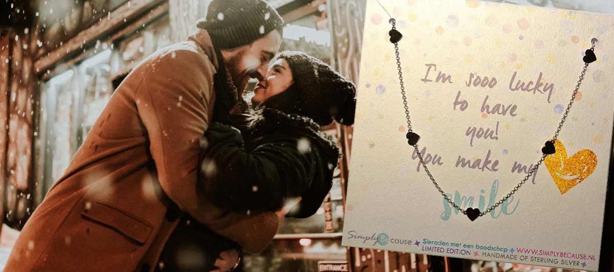 ketting hartjes zilver of geelgoud